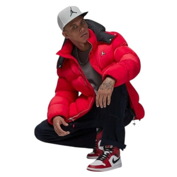 Nike Air Jordan‎ Essentials Puffer Down Jacket Red DQ8104-612 Men's Medium New - Picture 3 of 16